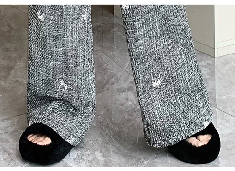 Calça Feminina Larga de Lã - AlmaChic