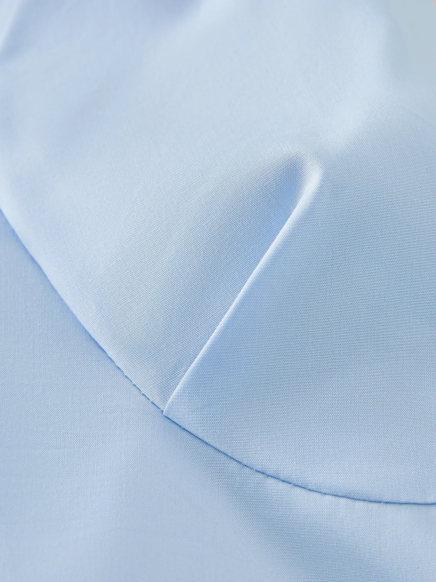 Fsle estilo minimalista cor sólida com decote em v camisa de manga curta para mulher 2025 verão novo solto branco de manga curta topo 25fs12213