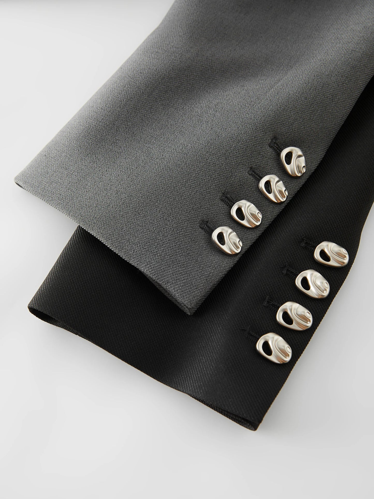 FSLE Women Spring Black Suit Sets Office Lady Temperament Short Single Button Blazers Full Length Trousers 25FS11065+25FS11066