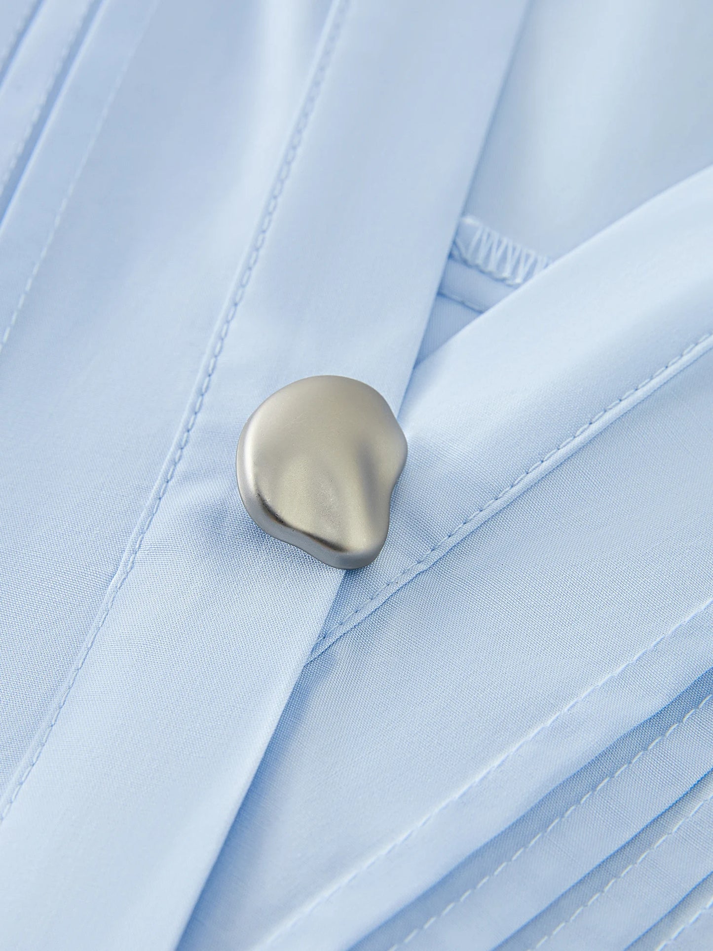 Fsle estilo minimalista cor sólida com decote em v camisa de manga curta para mulher 2025 verão novo solto branco de manga curta topo 25fs12213