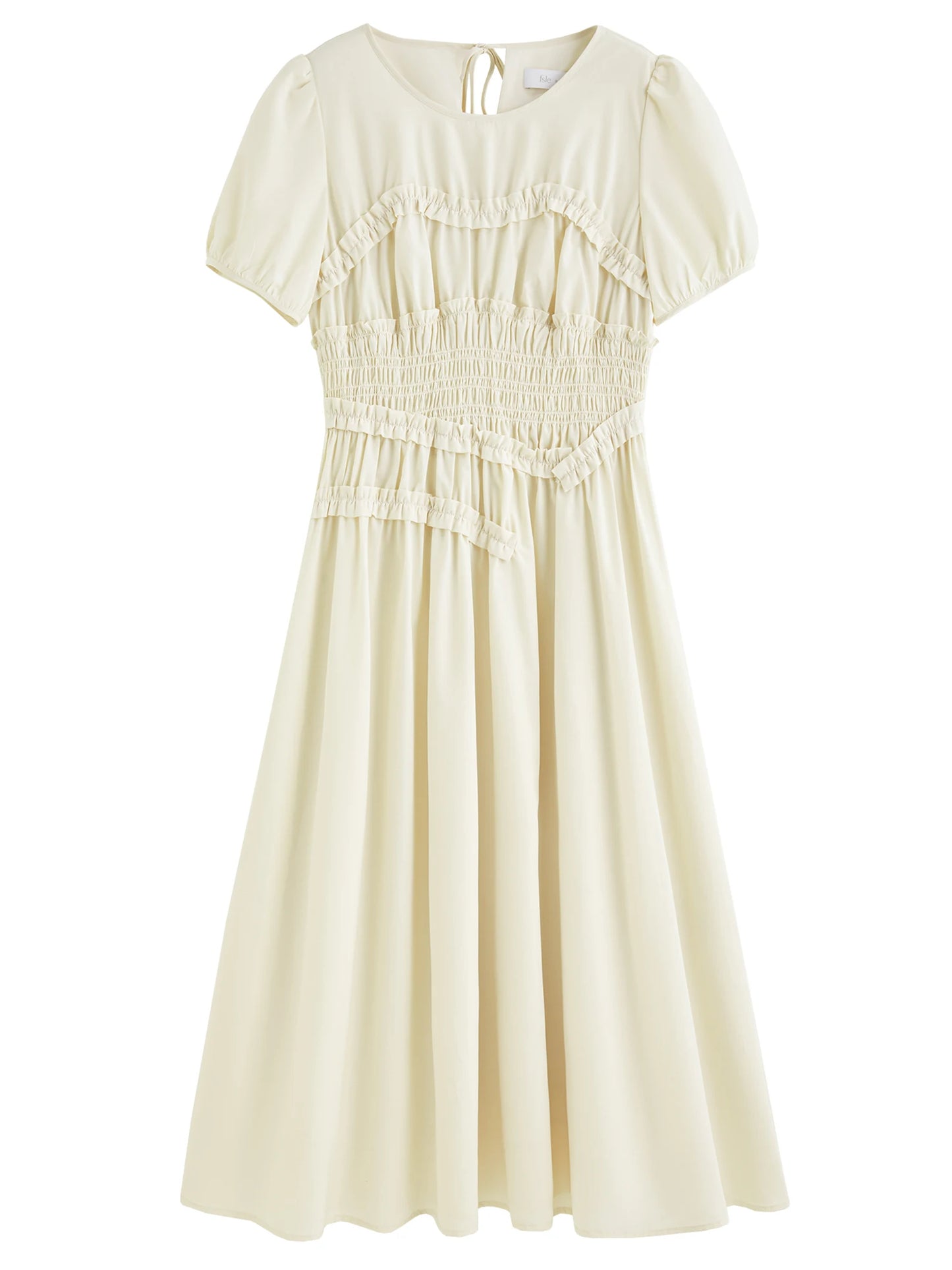 Fsle francês elegante estilo hepburn midi vestido para o sexo feminino 2025 verão nova chegada vestido fino roupas de temporada de férias 25fs12421