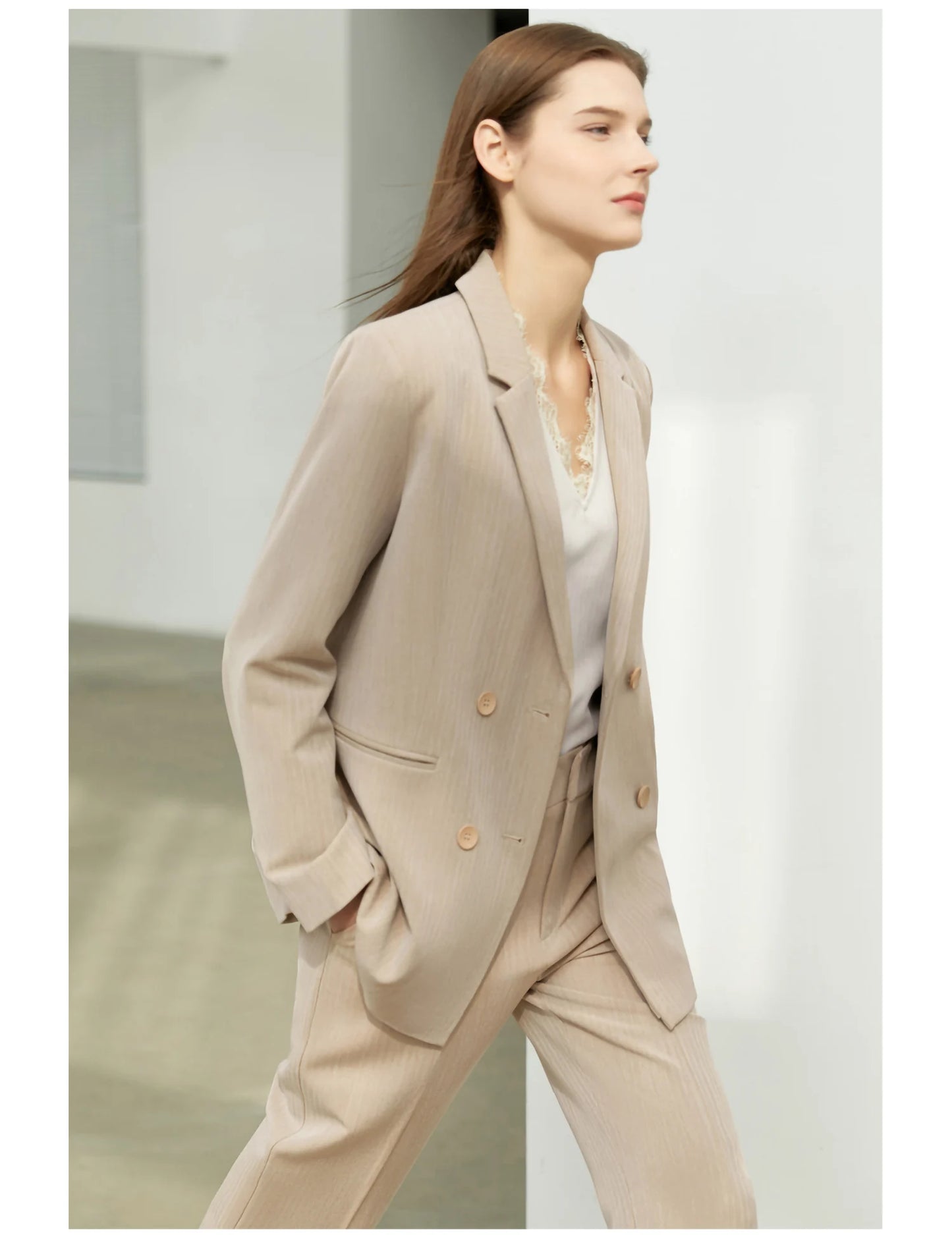 Amii minimalismo primavera terno escritório senhora blazer conjunto feminino rendas vneck tanques de cintura alta calças femininas shorts outfits 12060909
