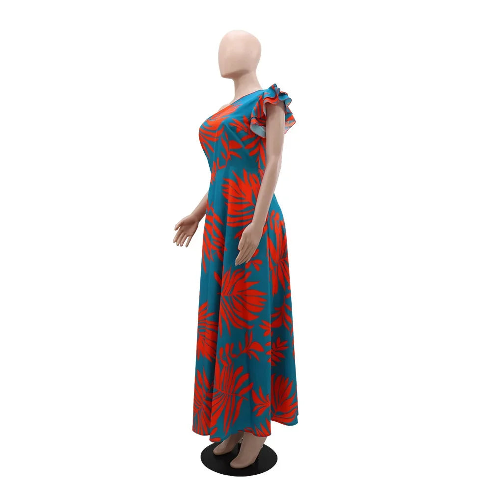 Elegante vestido longo feminino, fenda lateral alta sexy, ombro semi-off, vestido de noite para mulheres europeias e americanas
