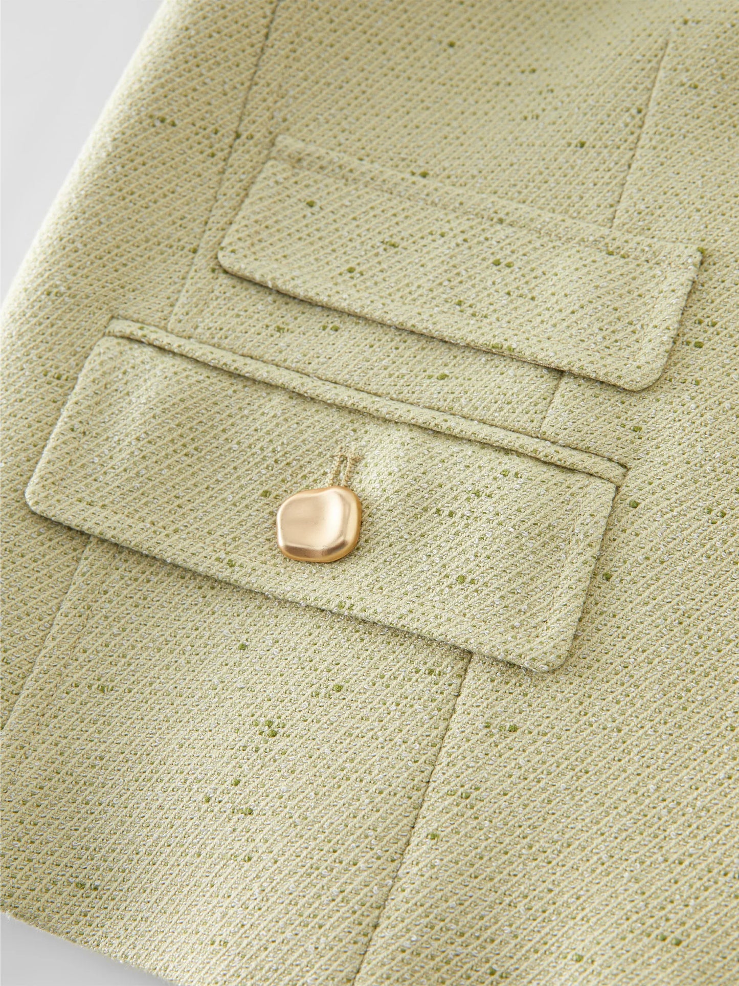 Fsle feminino 2025 primavera tweed jaquetas tempermanet feminino curto frente ombro casacos senhora do escritório casacos bege 25fs11348