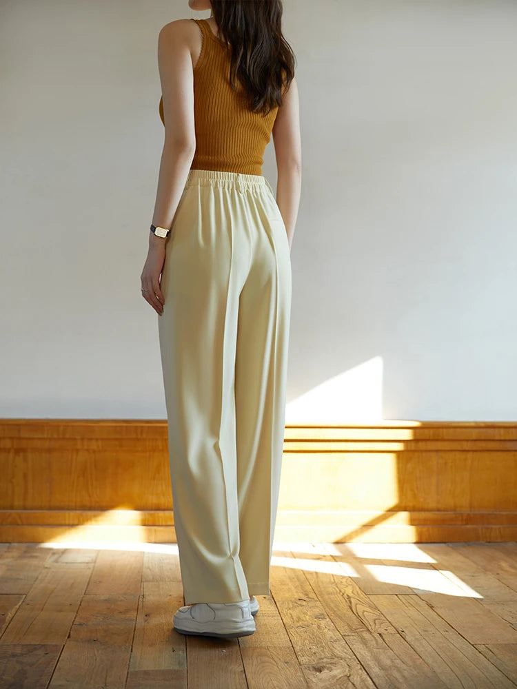 Calça Feminina Wide Leg Aurora – Reta, Cintura Alta e Elegante - AlmaChic