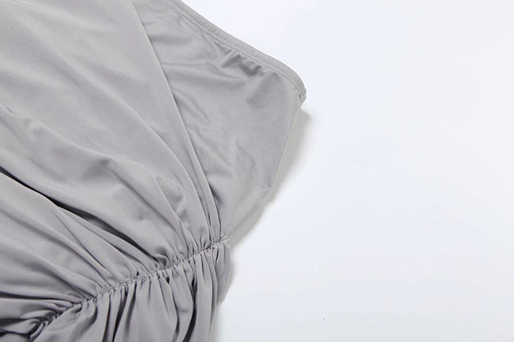 Estranho gato irregular ruched 2 peça conjunto feminino verão regatas + saias de fita lateral estiramento combinando casual simples roupas de rua