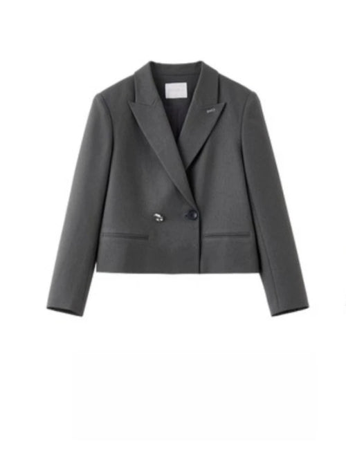 Sentubila blazer e calças terno 2025 acolchoado ombro superior calças de perna larga senhora define feminino trabalho wear 2 peça set153ze1874