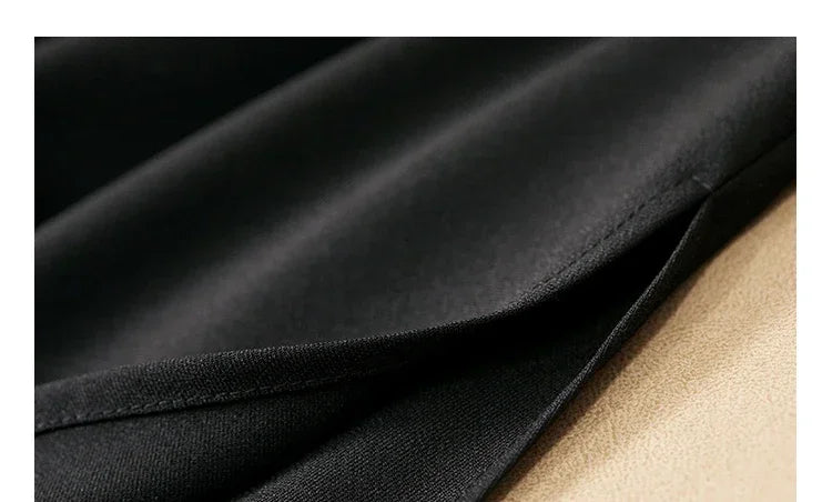 SENTUBILA, vestidos negros sexis para mujer, verano 2025, elegante vestido Midi con pliegues y tirantes finos con abertura para fiesta de noche con cuello en V 132L48917