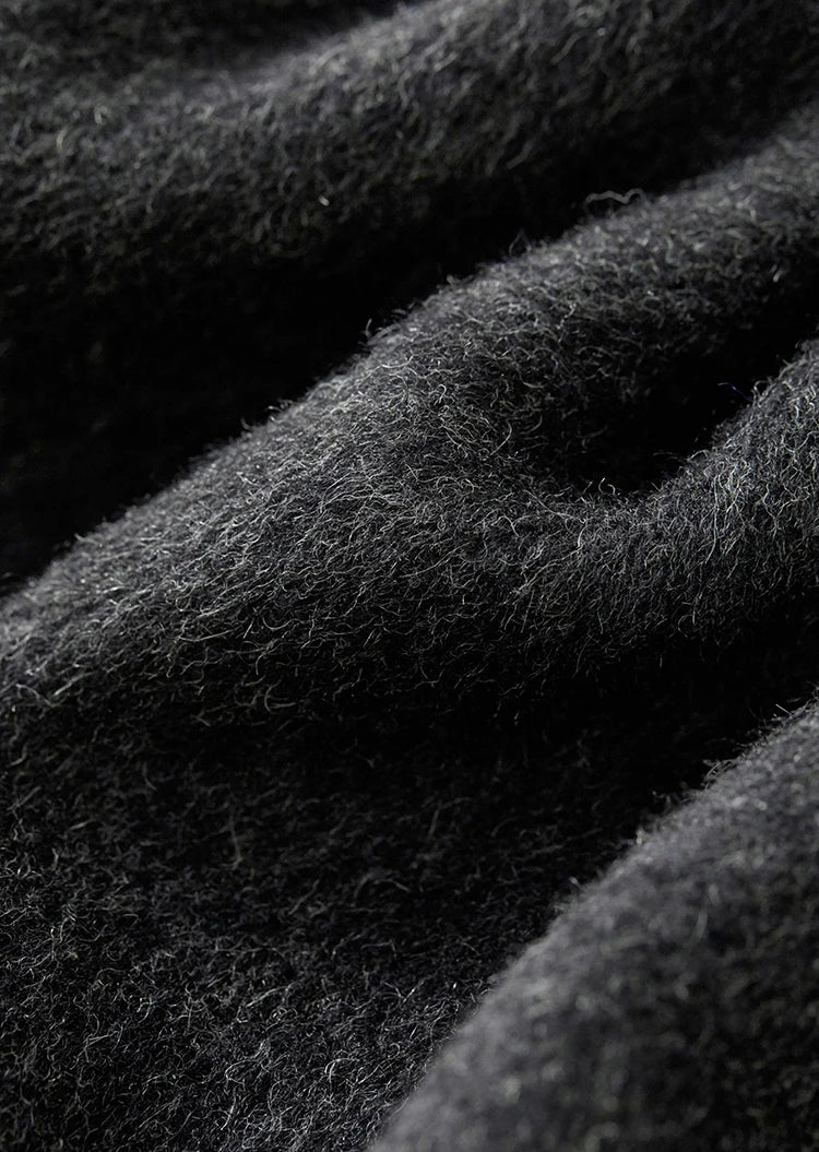 Sentubila casaco de lã de luxo para mulheres 2024 inverno gola redonda reta único breasted roupas femininas de alta qualidade w44o56591