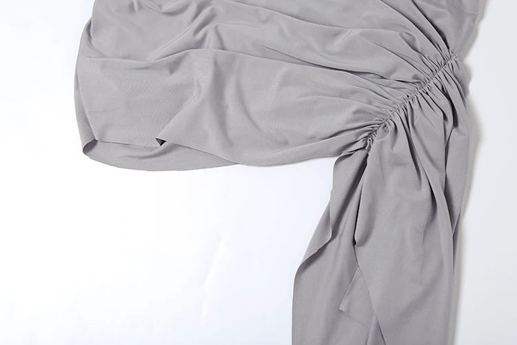 Estranho gato irregular ruched 2 peça conjunto feminino verão regatas + saias de fita lateral estiramento combinando casual simples roupas de rua