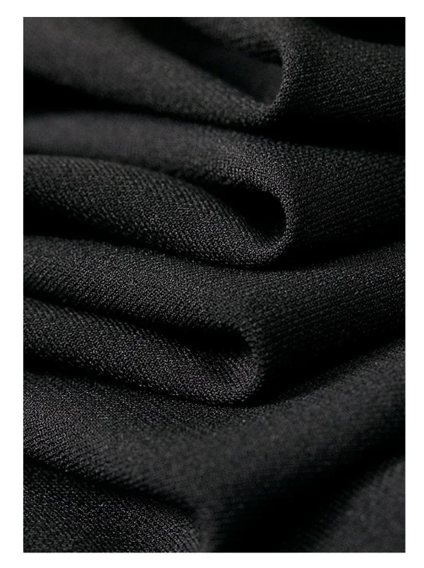 SENTUBILA, vestidos negros sexis para mujer, verano 2025, elegante vestido Midi con pliegues y tirantes finos con abertura para fiesta de noche con cuello en V 132L48917