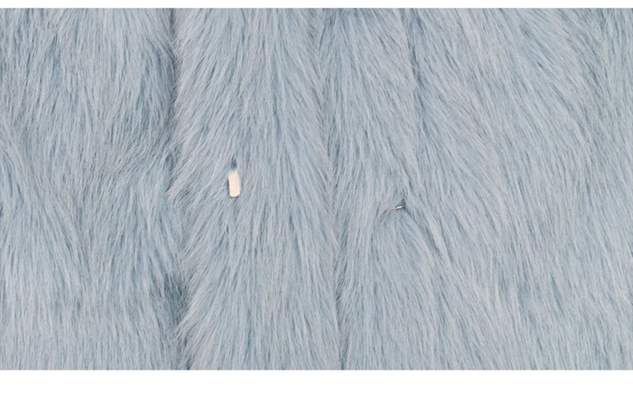 Lautaro inverno longo oversized rosa grosso quente macio desgrenhado fofo casaco de pele do falso feminino bolsos lapela solto doce bonito moda 2022