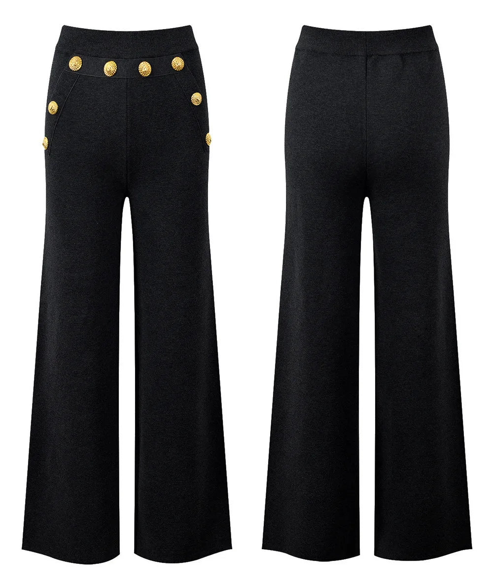 Calça Wide Leg Feminina Lumina Flow – Cintura Alta - AlmaChic