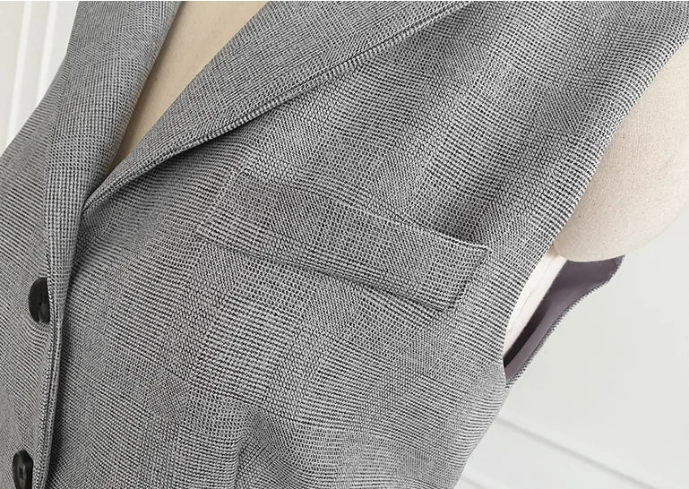 Mulheres vintage de alta qualidade terno escritório senhoras trabalho wear ol pantsuits formal feminino blazer jaqueta colete calças 3 peças conjunto