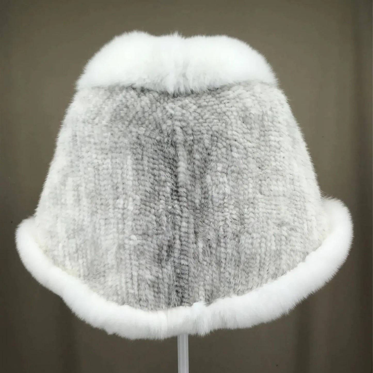 Xale de tricô de pele de vison real com gola de corte de pele de raposa, estola de capa frontal, xale branco coreano peludo luxuoso, inverno