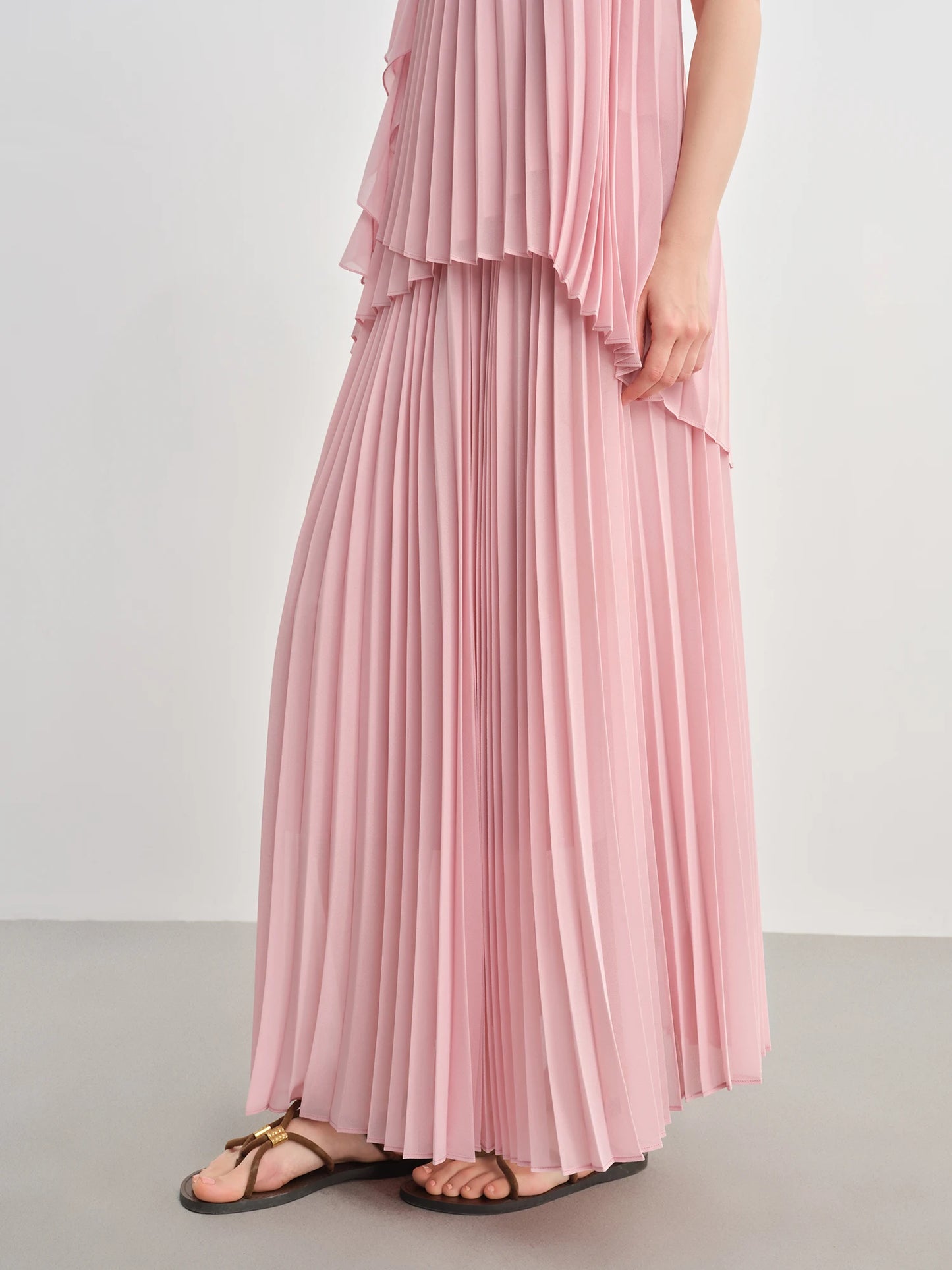 Dushu plus size moda terno para as mulheres verão 2025 nova flor tridimensional blusa de tiras cintura alta saia longa plissada