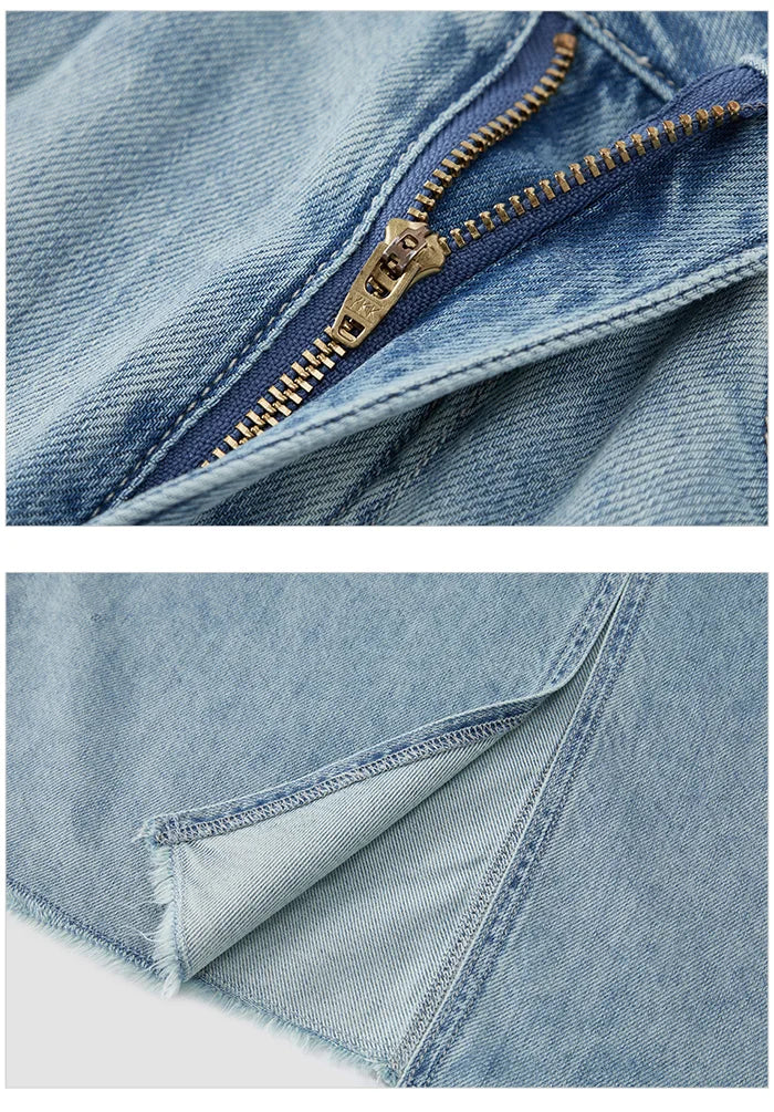 Semir-Saia jeans feminina, fenda alta, design de corte reto, nova chegada, verão, 2022