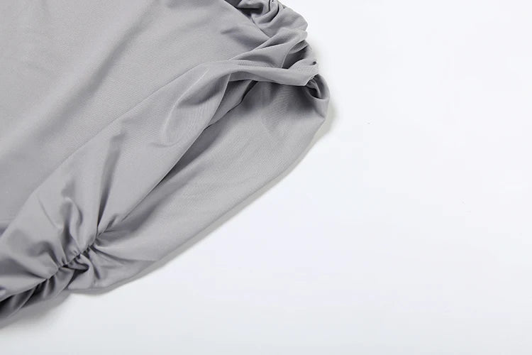 Estranho gato irregular ruched 2 peça conjunto feminino verão regatas + saias de fita lateral estiramento combinando casual simples roupas de rua
