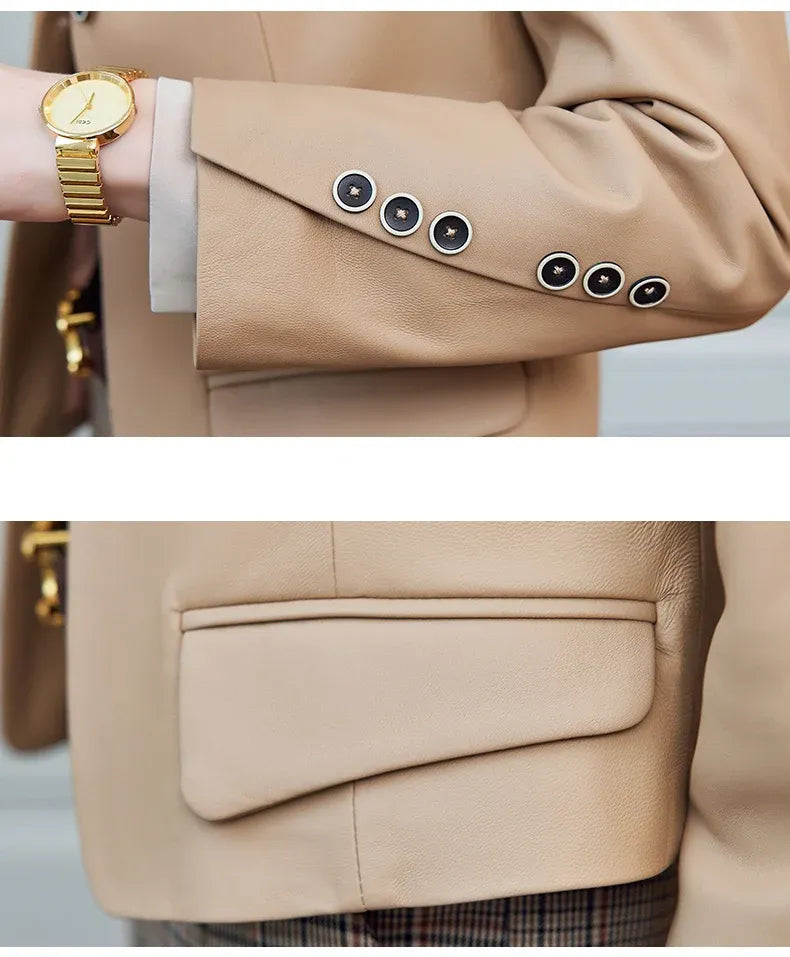 Jaqueta Feminina de Couro Helena