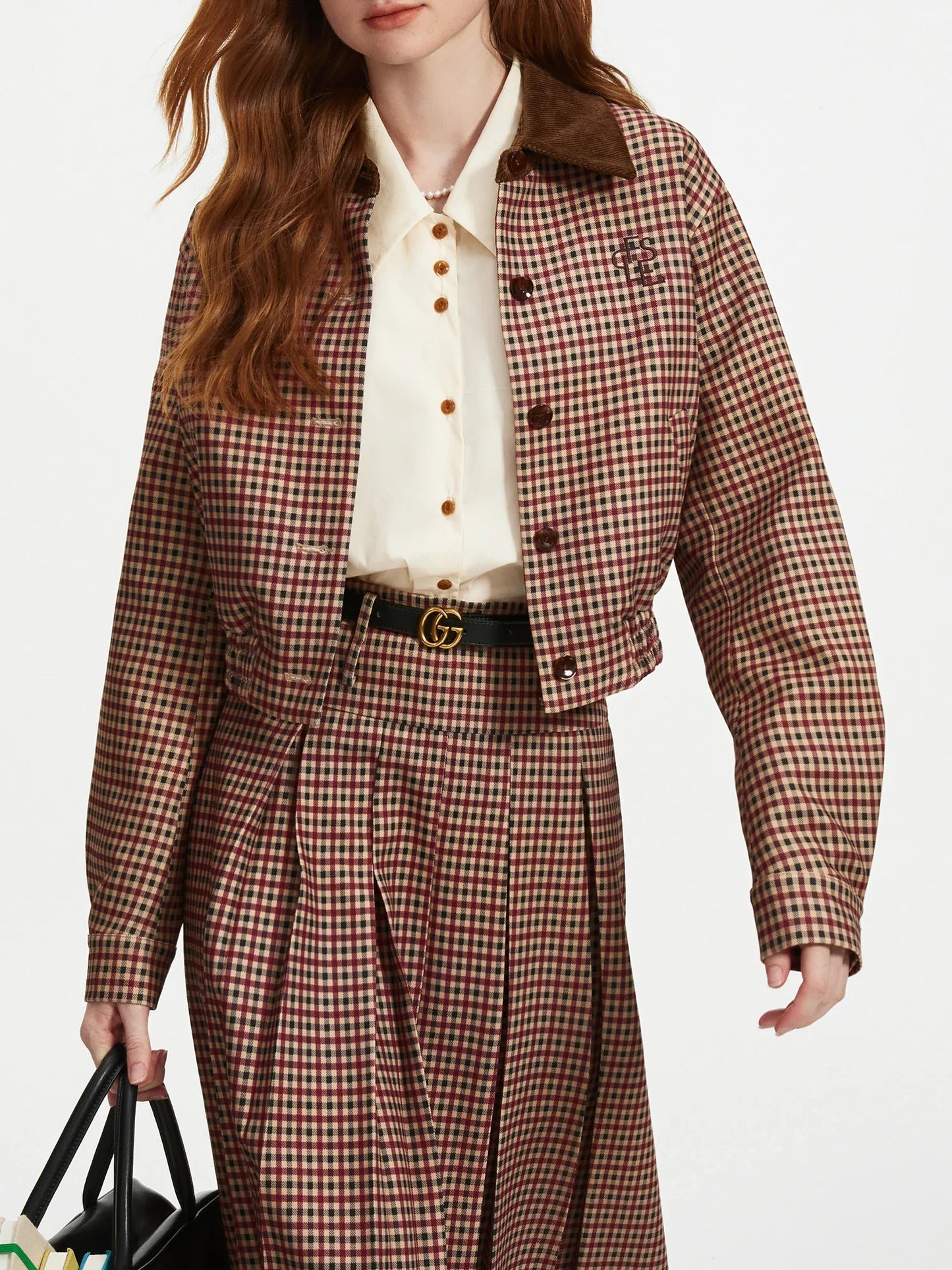 Saia Plissada Bardot Plaid - AlmaChic