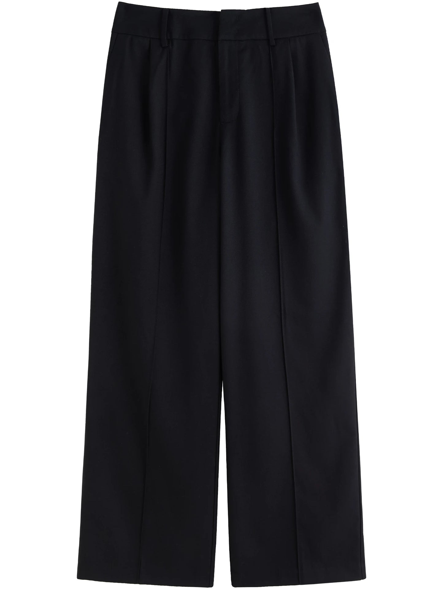 Calça Wide Leg Feminina Lady Wool Preta - AlmaChic