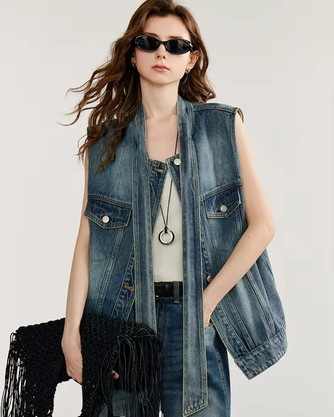 Colete Jeans Feminino Aurora Patch