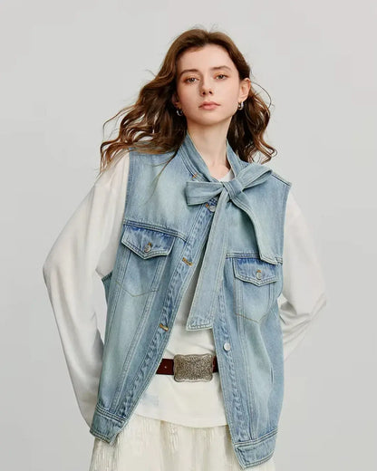 Colete Jeans Feminino Aurora Patch