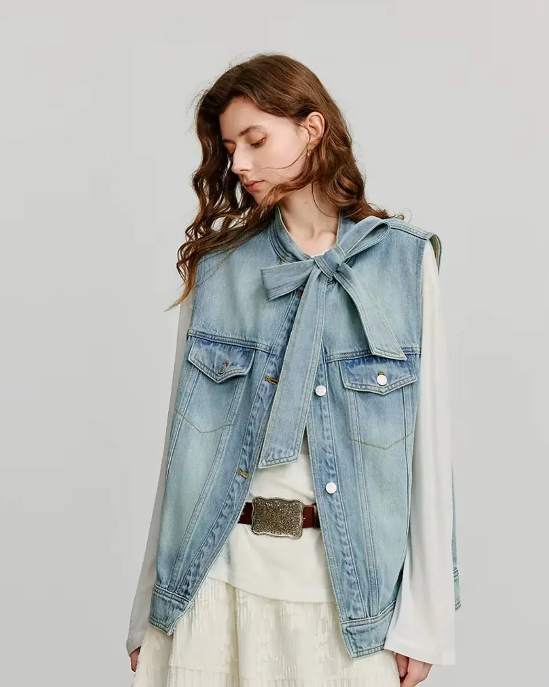 Colete Jeans Feminino Aurora Patch