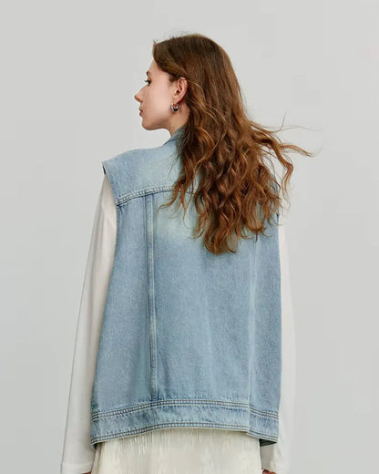 Colete Jeans Feminino Aurora Patch