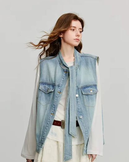 Colete Jeans Feminino Aurora Patch