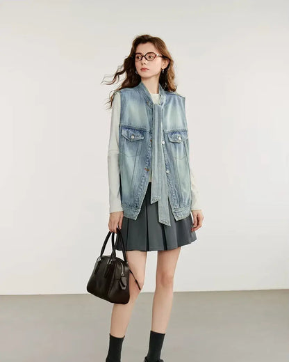 Colete Jeans Feminino Aurora Patch