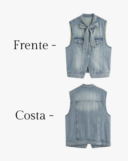Colete Jeans Feminino Aurora Patch