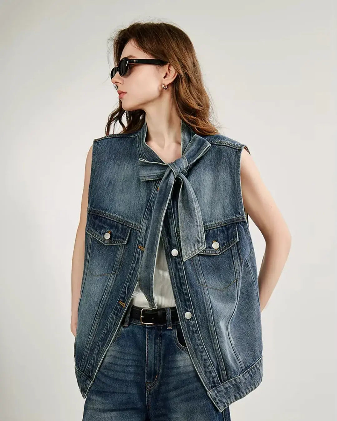 Colete Jeans Feminino Aurora Patch