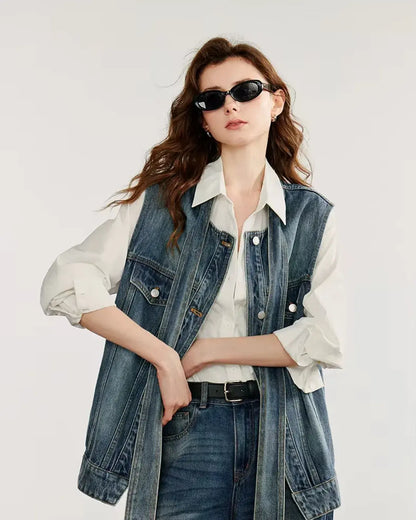 Colete Jeans Feminino Aurora Patch