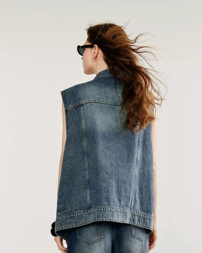 Colete Jeans Feminino Aurora Patch