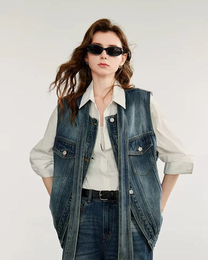 Colete Jeans Feminino Aurora Patch