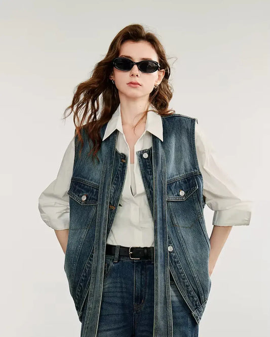 Colete Jeans Feminino Aurora Patch