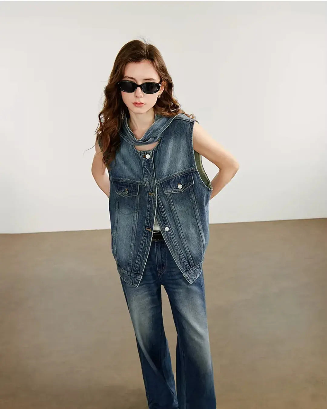 Colete Jeans Feminino Aurora Patch