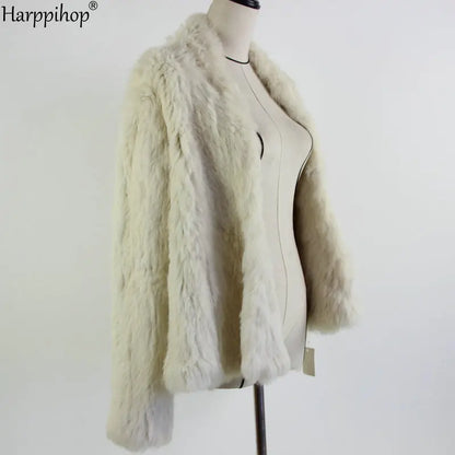 Chaqueta de punto de piel de conejo para mujer, abrigo de piel de moda para invierno, gran oferta, 2021