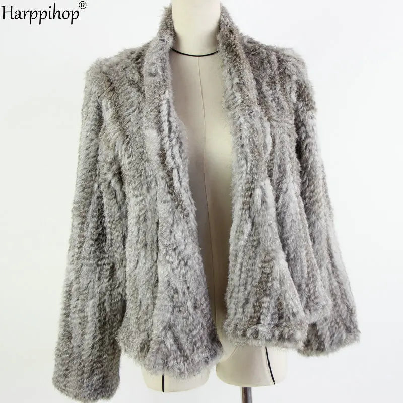 Chaqueta de punto de piel de conejo para mujer, abrigo de piel de moda para invierno, gran oferta, 2021