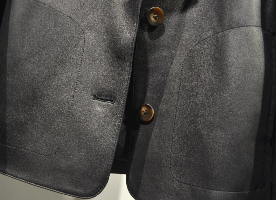 Casacos curtos de pele de carneiro feminino harajuku moda jassen dames fino jaqueta de couro legítimo gola quadrada na moda streetwear casaco