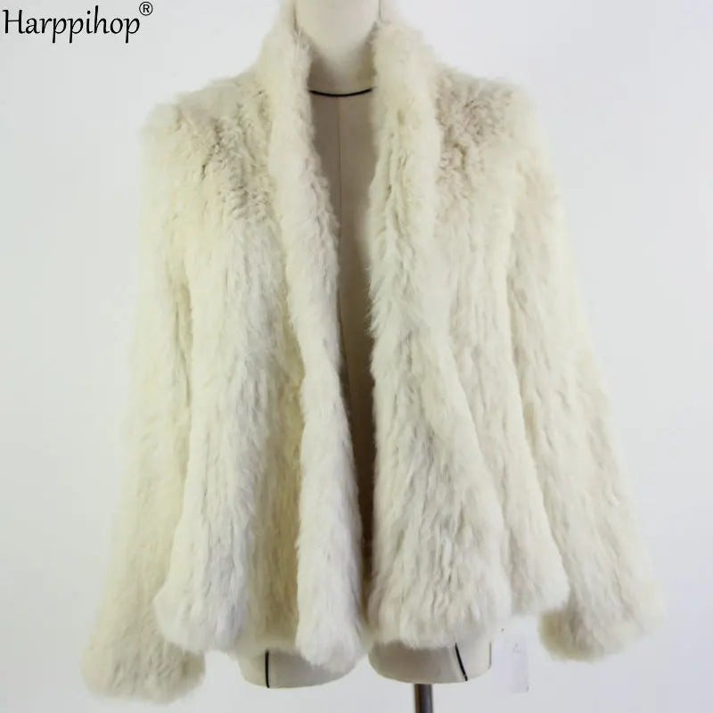 Chaqueta de punto de piel de conejo para mujer, abrigo de piel de moda para invierno, gran oferta, 2021