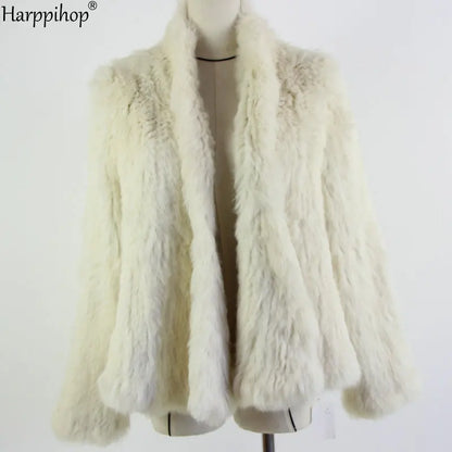 Chaqueta de punto de piel de conejo para mujer, abrigo de piel de moda para invierno, gran oferta, 2021