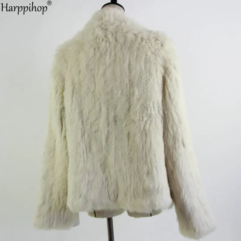 Chaqueta de punto de piel de conejo para mujer, abrigo de piel de moda para invierno, gran oferta, 2021
