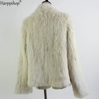 Chaqueta de punto de piel de conejo para mujer, abrigo de piel de moda para invierno, gran oferta, 2021