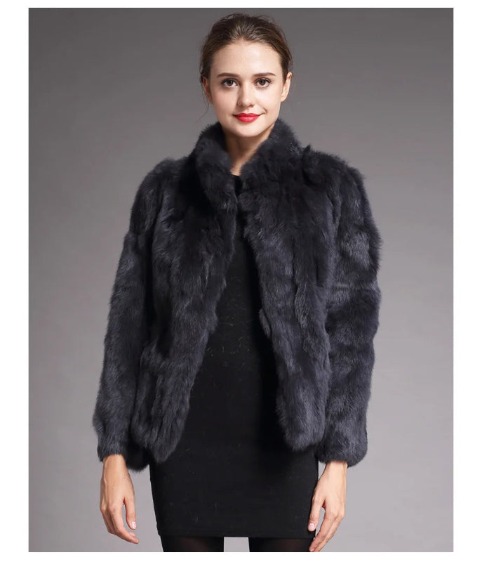 Casaco Feminino de Pele de Coelho Fancy Margaux