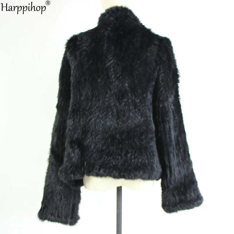 Chaqueta de punto de piel de conejo para mujer, abrigo de piel de moda para invierno, gran oferta, 2021