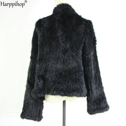 Chaqueta de punto de piel de conejo para mujer, abrigo de piel de moda para invierno, gran oferta, 2021