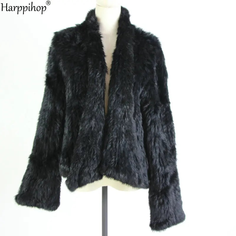 Chaqueta de punto de piel de conejo para mujer, abrigo de piel de moda para invierno, gran oferta, 2021