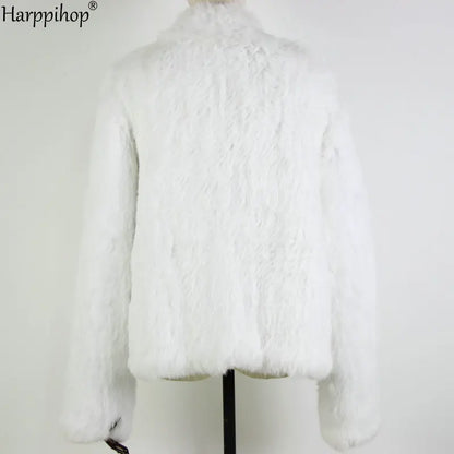 Chaqueta de punto de piel de conejo para mujer, abrigo de piel de moda para invierno, gran oferta, 2021